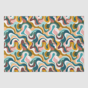 Colorful abstract boho swirly shapes pattern tissue paper