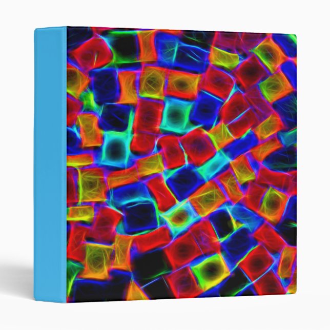 Colorful Abstract Bokeh Blocks Pattern 3 Ring Binder (Front/Spine)