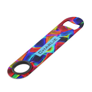 Colorful Abstract Bokeh Blocks Personalised Bar Key