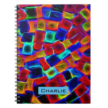 Colorful Abstract Bokeh Blocks Personalised Notebook by MissMatching at Zazzle