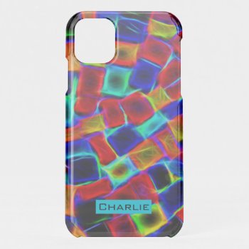 Colorful Abstract Bokeh Blocks Personalised Iphone 11 Case by MissMatching at Zazzle