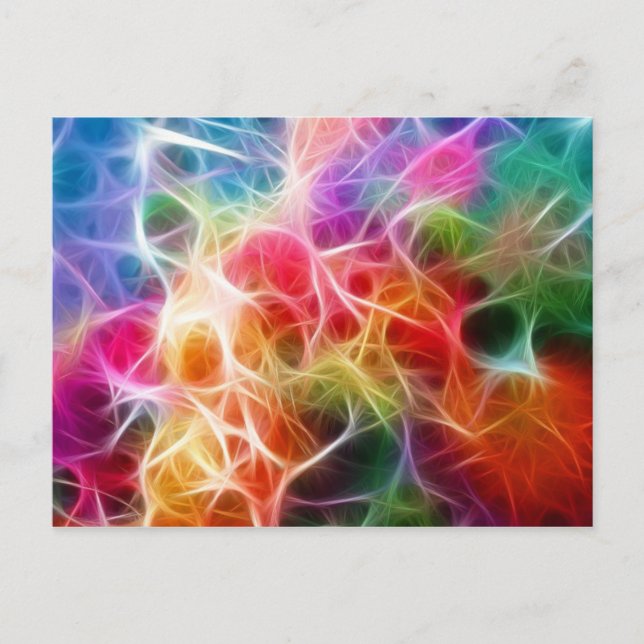 Colorful Abstract Bokeh lighting Electricity Postcard (Front)