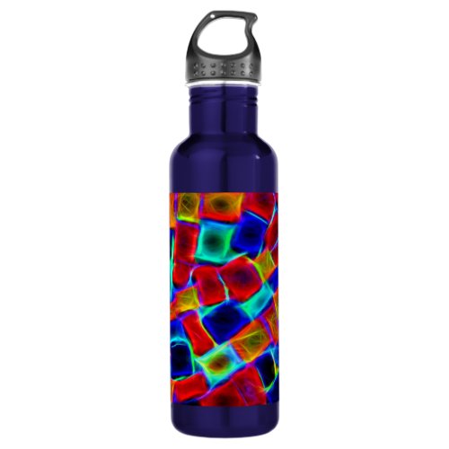 Colorful Abstract Bokeh Squares Stainless Steel Water Bottle