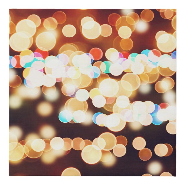 Colorful Abstract Bokeh Texture Faux Canvas Print (Front)