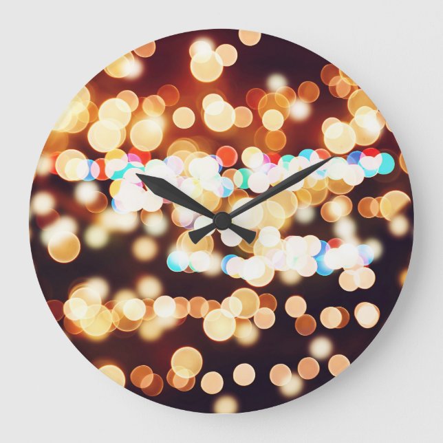 Colorful Abstract Bokeh Texture Large Clock (Front)