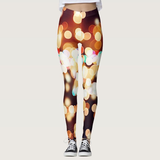 Colorful Abstract Bokeh Texture Leggings (Front)