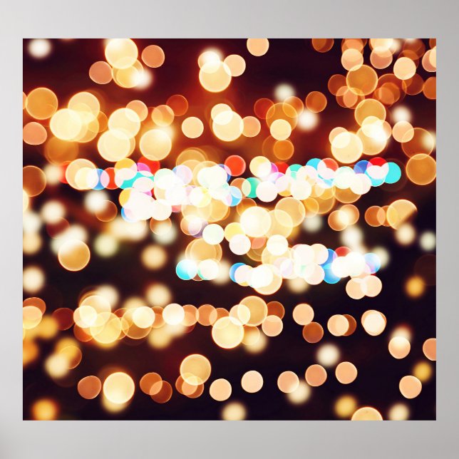 Colorful Abstract Bokeh Texture Poster (Front)