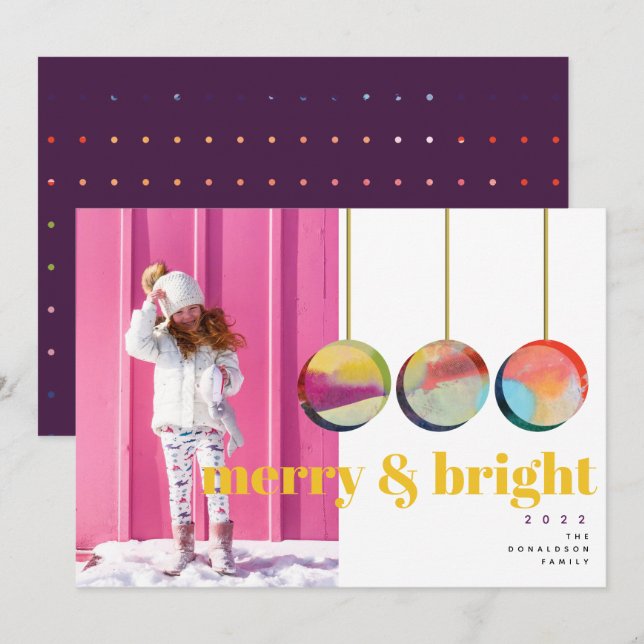 Colorful Abstract Bold III Christmas Photo Card (Front/Back)