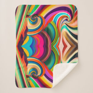 Colorful Abstract Bonnaroo-Inspired Sherpa Blanket