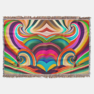 Colorful Abstract Bonnaroo Psychedelic Festival Throw Blanket
