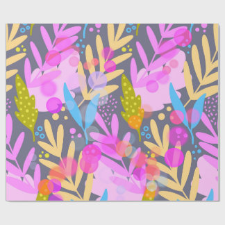 Colorful Abstract Botanical Pattern Wrapping Paper