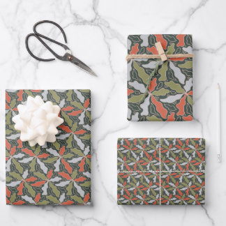 Colorful Abstract Botanical  Wrapping Paper Sheets