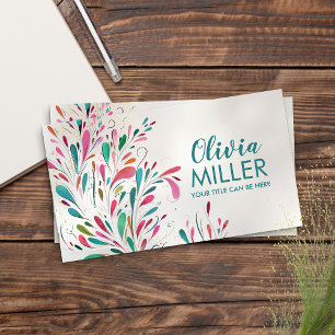 Colorful Abstract Branch Art Business Card