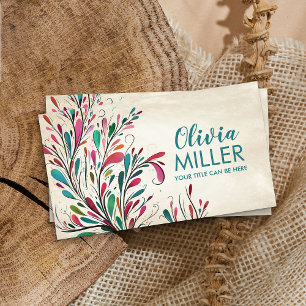 Colorful Abstract Branch Art  Business Card