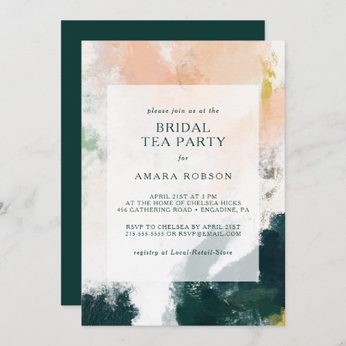 Colorful Abstract Bridal Tea Party Invitation