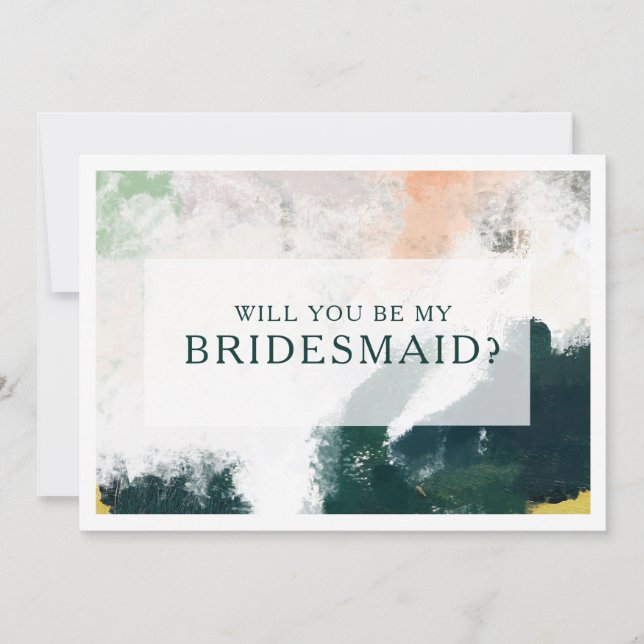 Colorful Abstract Bridesmaid Proposal Card (Front)