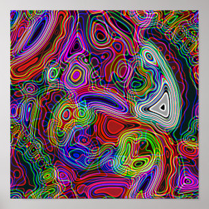 Colorful Abstract Bright Neon Lights Poster