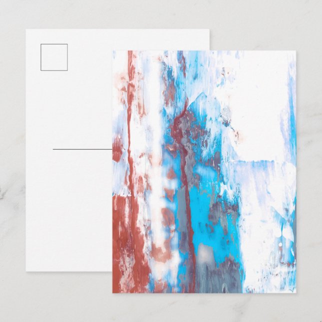 Colorful abstract brush stroke background  postcard (Front/Back)