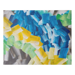 Colorful Abstract Brushstroke Pattern Faux Canvas Print