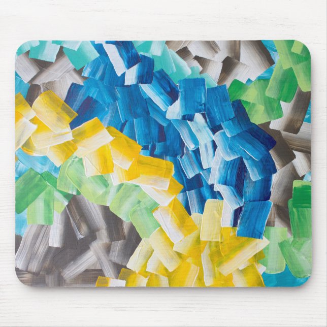 Colorful Abstract Brushstroke Pattern Mouse Pad (Front)