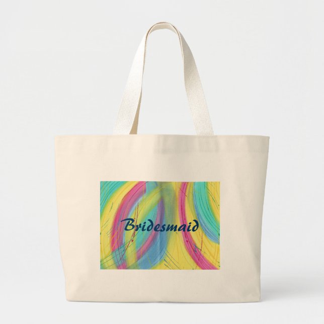 Colorful Abstract Brushstrokes Bridesmaid Bags (Front)