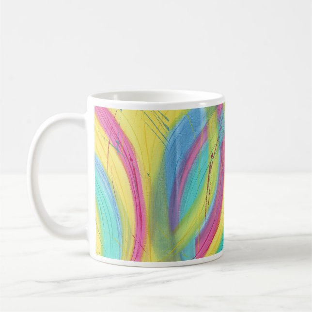 Colorful Abstract Brushstrokes Mugs (Left)