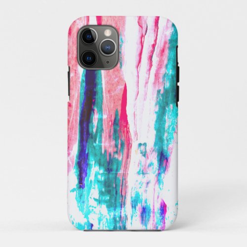 Colorful Abstract Brushstrokes Paint Stripe pink iPhone 11 Pro Case