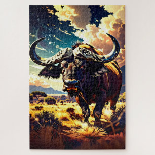 Colorful Abstract Buffalo Puzzle for Adults