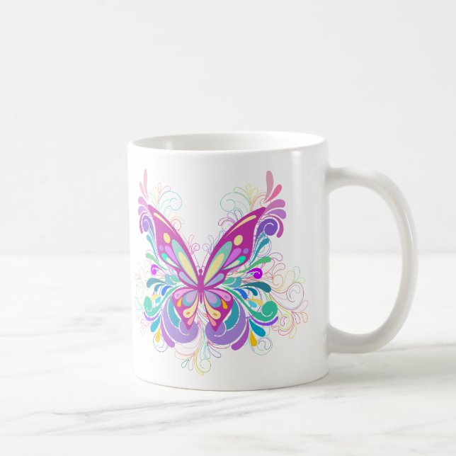 Colorful Abstract Butterfly Coffee Mug (Right)
