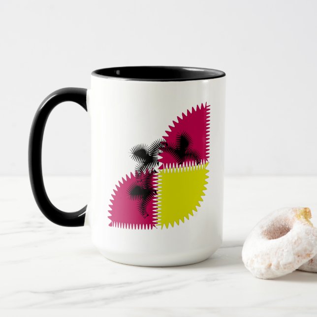Colorful Abstract Butterfly  Mug (With Donut)