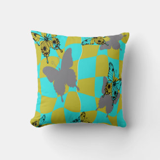 Colorful Abstract Butterfly Throw Pillow