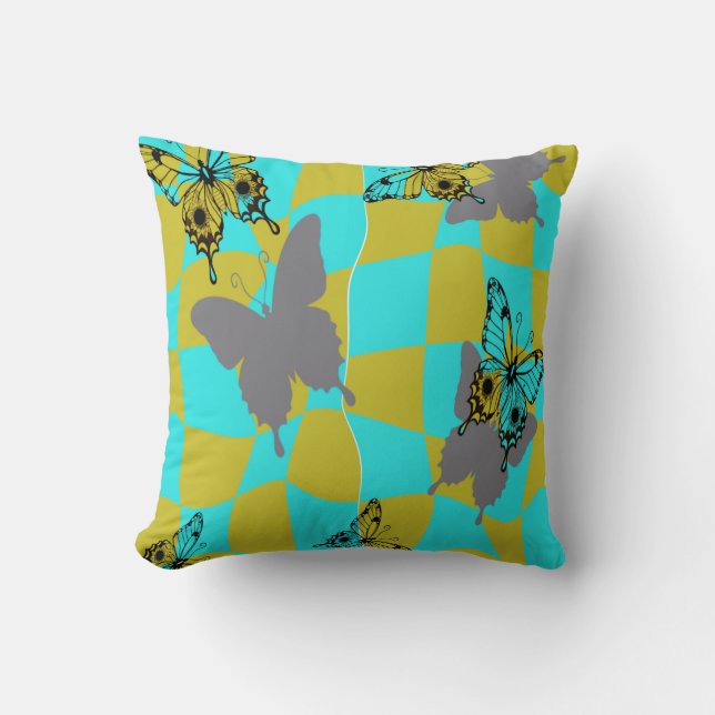 Colorful Abstract Butterfly  Throw Pillow (Front)