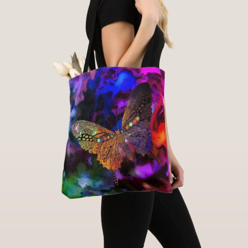 Colorful Abstract Butterfly Tote Bag