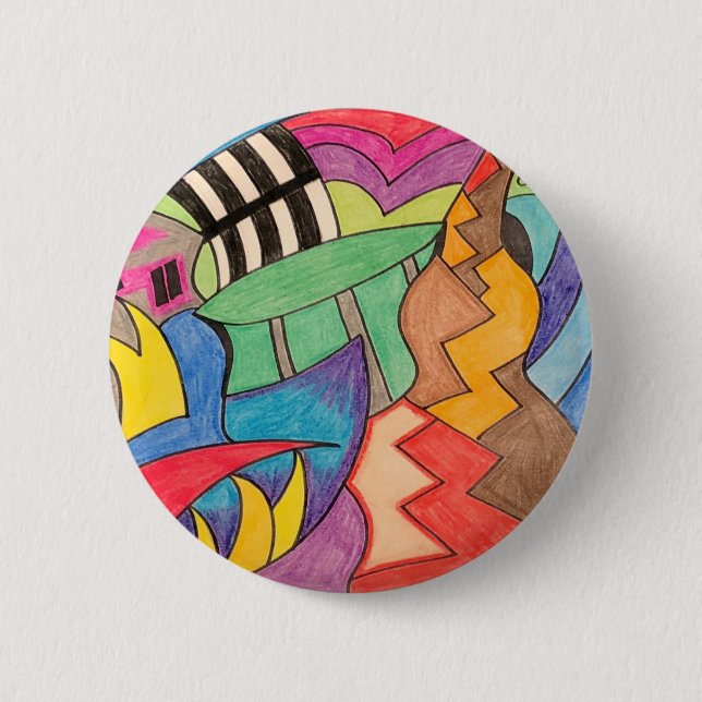 Colorful Abstract Button (Front)