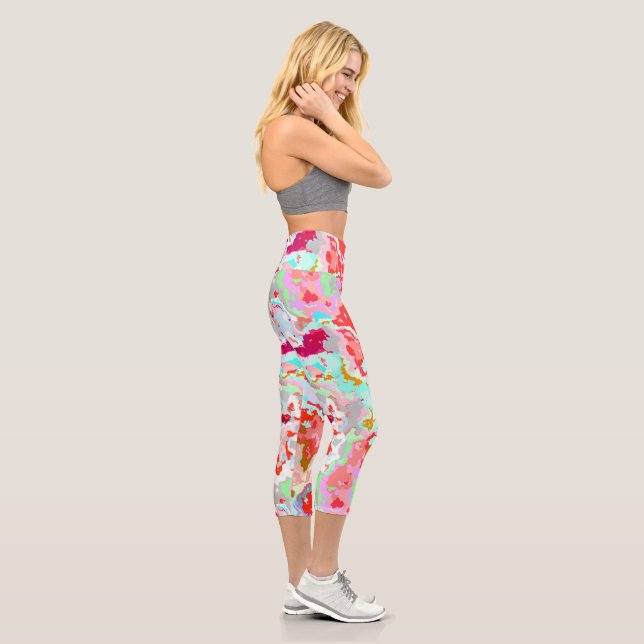 Colorful Abstract Capri Leggings (Right)