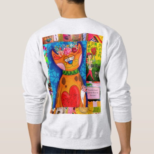 Colorful Abstract Cat Collage Cat Sweatshirt