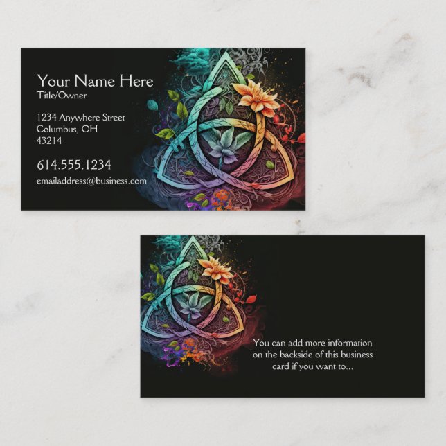 Colorful Abstract Celtic Desig Irish Business Card (Front/Back)