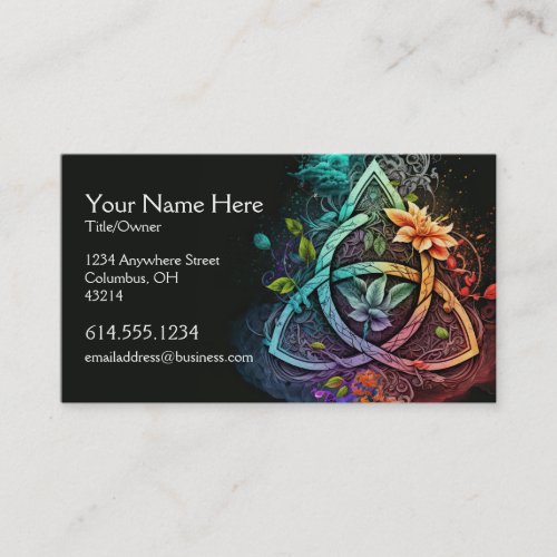 Colorful Abstract Celtic Desig Irish Business Card