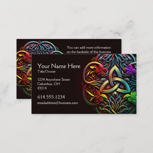 Colorful Abstract Celtic Desig Irish Business Card