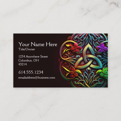 Colorful Abstract Celtic Desig Irish Business Card