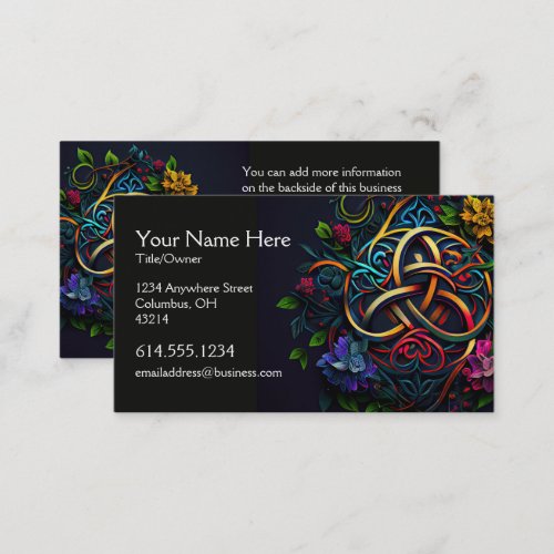 Colorful Abstract Celtic Desig Irish Business Card