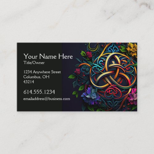 Colorful Abstract Celtic Desig Irish Business Card