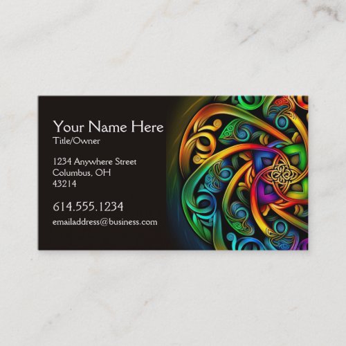 Colorful Abstract Celtic Desig Irish Business Card