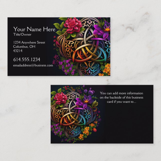 Colorful Abstract Celtic Desig Irish Business Card (Front/Back)