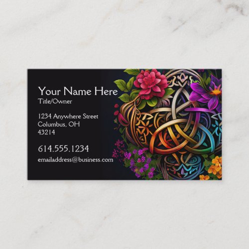 Colorful Abstract Celtic Desig Irish Business Card