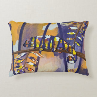 Colorful Abstract Chameleon Purple Orange Pillow