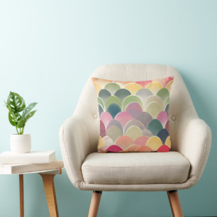 Colorful Abstract Cheerful Pattern Throw Pillow