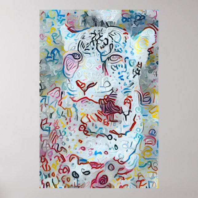 Colorful Abstract Cheetah Poster (Front)