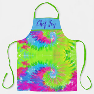 COLORFUL ABSTRACT CHEF TIE-DYE  APRON