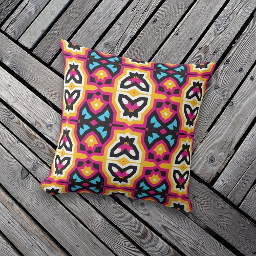 Colorful Abstract Chic Geometric Pattern Outdoor Pillow